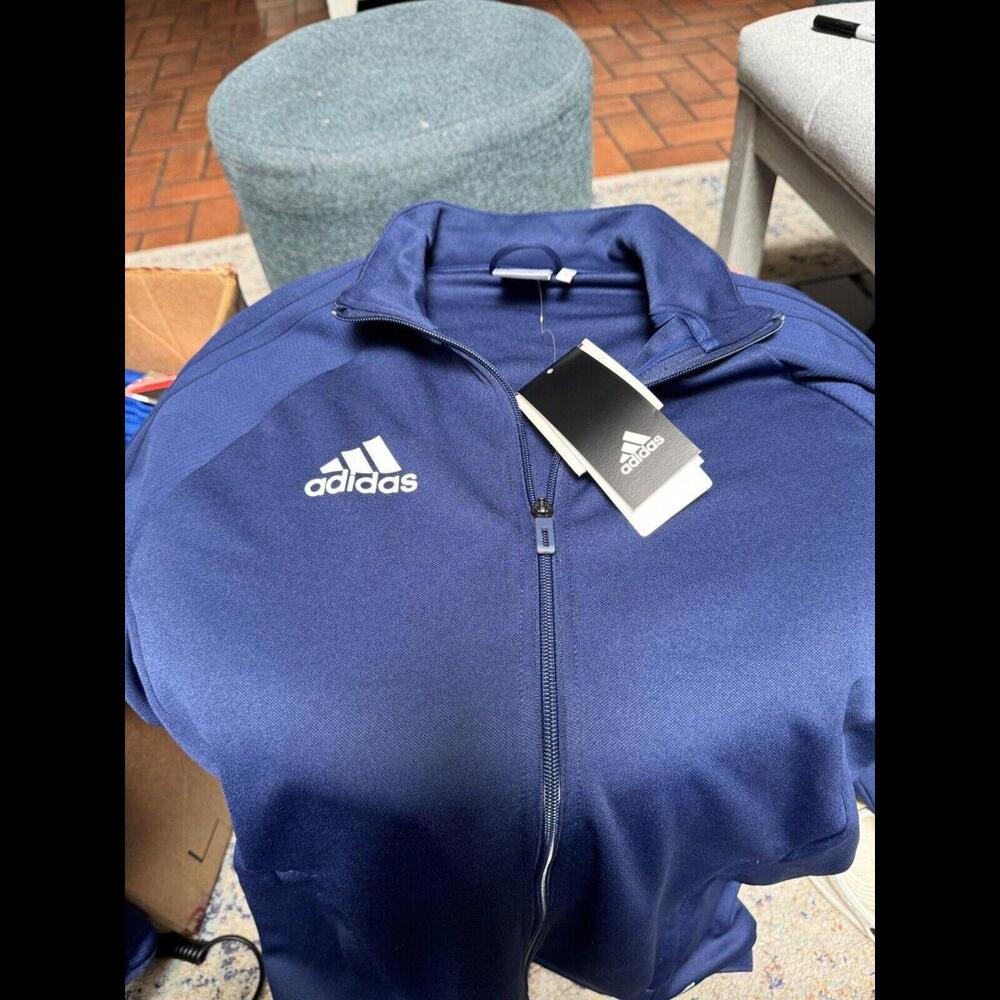 Adidas Men's Tiro 17 Jacket Training Blue White Size Medium Full Zip BQ8199